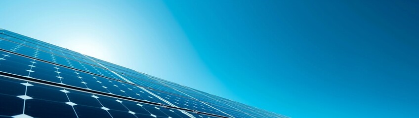 : A sleek and modern web banner showcasing a solar panel, symbolizing alternative electricity...