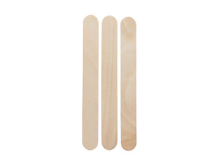 Three (3) tally marks symbol made from wooden ice cream stick  isolated on white background with clipping path. Education and learning concept.