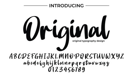 Original Font Stylish brush painted an uppercase vector letters, alphabet, typeface