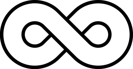 Infinity symbol icon, eternal, limitless, endless, life logo.