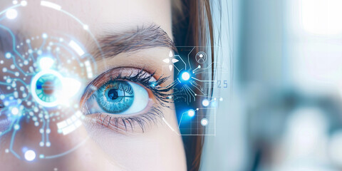 Futuristic Vision of Technology Integration with Human Perception Banner