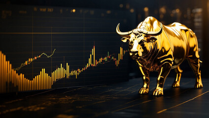 bull and bear financial infograhic stock market chart