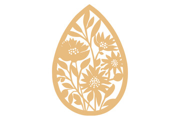 Naklejka premium Easter Floral Egg for Cricut