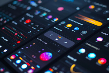 Colorful User Interface Elements in High Definition Display Banner