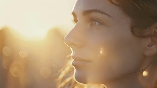 The sunbeams behind this person remind us of a halo evoking an angelic presence.