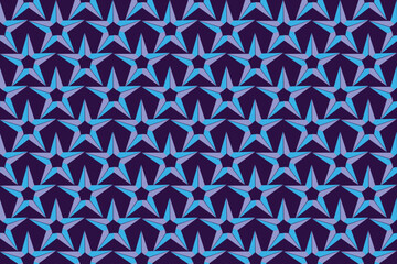 Illustration, Abstract blue star on violet background.