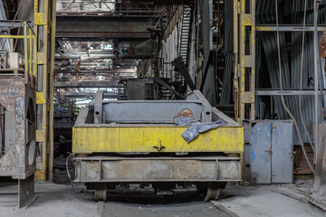 Fototapeta na wymiar Big metallurgical factory destroyed during war in Ukraine.