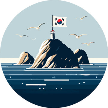 Dokdo illustration created by artificial intelligence.
