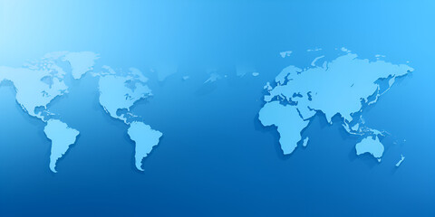 Fototapeta na wymiar Imposing World Map Illustrated in 3D, Set Isolated upon a Striking Blue Wall: A Stunning Depiction