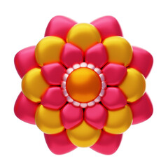 3D Flower Shapes Has Yellow And Pink Petals