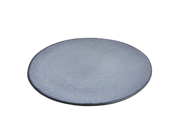 Empty grey ceramic plate isolated on the white background. classic grey plate,Top view.,This has clipping path.
