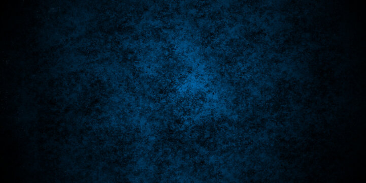 Grunge abstract Elegant dark solid blue background with elegant border and used for  blue wall , a versatile backdrop for website banners, social media posts. Abstract rough blue grunge backdrop.