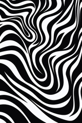 An abstract rippling background of black and white zebra print.