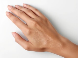 Woman with dry skin on hand