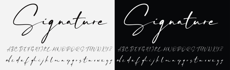 
Signature script lettering font