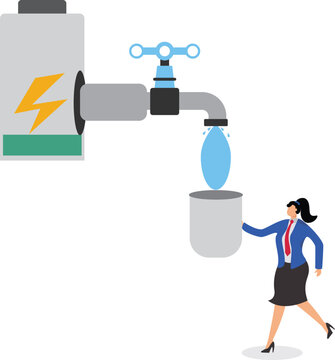 energy flows tap water business woman clip art preview