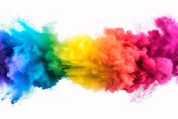 Explosion of paints with rainbow colors. Celebrating gay pride, Pride history month