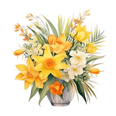 Dazzling Daffodil Watercolor Illustration