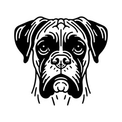 Boxer dog portrait vector icon