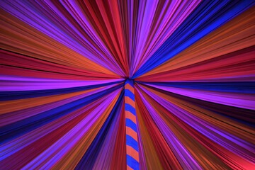 Wide angle picture of tent with poll to support it.