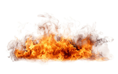 Cluster of Fire Flames. Multiple fire flames of varying sizes and intensities are clustered together, burning brightly. The flames dance and flicker. On PNG Transparent Clear Background.