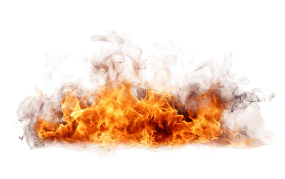 Cluster of Fire Flames. Multiple fire flames of varying sizes and intensities are clustered together, burning brightly. The flames dance and flicker. On PNG Transparent Clear Background.
