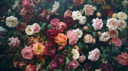 Obraz na płótnie Canvas Anniversary Elegance: Romantic Bouquet for Lovebirds, Generative AI
