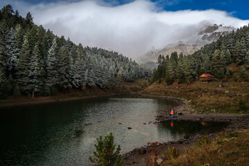 Fish Lake and mountain view, Şavşat, Artvin, Turkey
