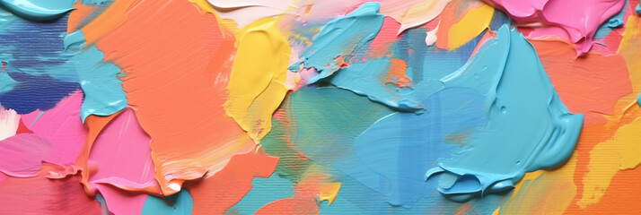 various colours of paint on a canvas, colorful abstract paint background,Contemporary art for large wall tapestrie. Painting on canvas. Artistic texture.