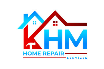 home repair, roofing, handyman, remodeling, renovation, home decor logo