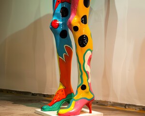 Leg braces as pop art sculpture strength and support
