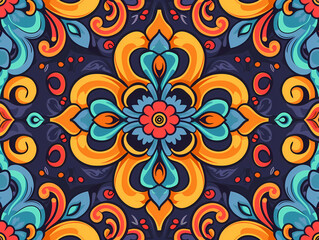 Fototapeta premium art pattern seamless design for background, wallpaper, flower, fabric, carpet, mandalas, clothing, wrapping, sarong, tablecloth, shape, geometric pattern, ethnic pattern, traditional. illustration