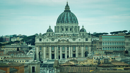 saint peters basilica, vatican city, rome, italy - obrazy, fototapety, plakaty