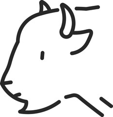 Outline Buffalo Icon - Simple Line Art Vector for Logo Design and Nature Illustrations