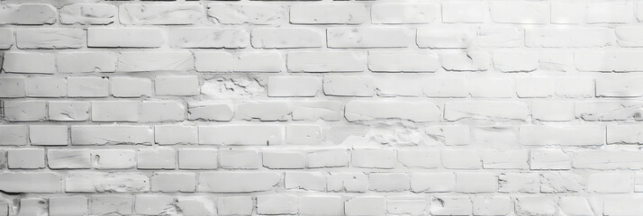 white brick wall texture pattern background. wide brick panorama picture.old vintage white brick wall texture  background,banner