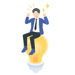 アイディアが浮かんだサラリーマンのイラスト