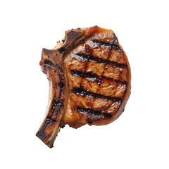 Grill pork chop Isolated on transparent background