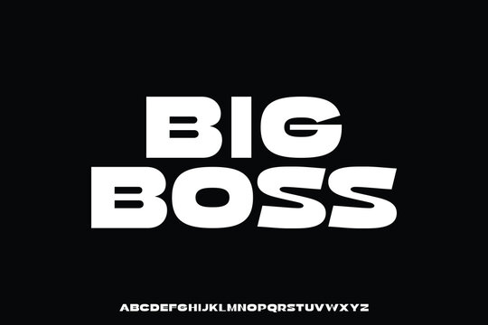 Creative bold decorative alphabet retro style display font vector. Big boss typeface