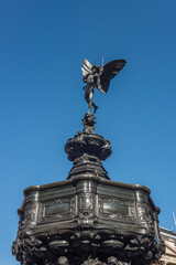 Fototapeta na wymiar The Shaftesbury Memorial Fountain, officially and popularly known as Eros 