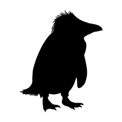 black penguin silhouette walking and skating