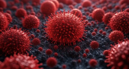 Fototapeta premium Viral Infection - A Close-Up Look at the Battle Within