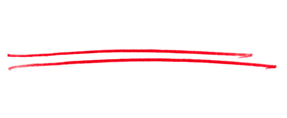2 Handgemalte lange Striche zum Unterstreichen in rot