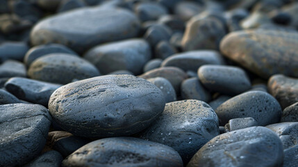 Fototapeta na wymiar Stones stacked on the beach.