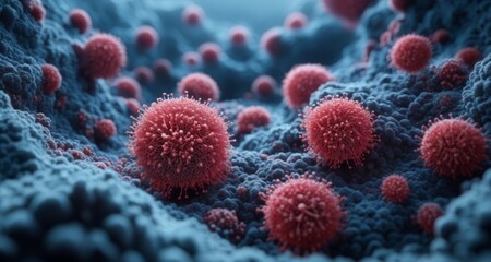 Obraz premium Vibrant Microscopic World - A Closer Look at Life's Building Blocks