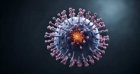  A microscopic view of a virus, a silent threat to humanity
