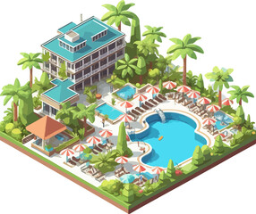 Resort illustration artificial intelligence generation.
