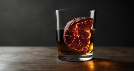  A heart in a glass, symbolizing love and passion - obrazy, fototapety, plakaty