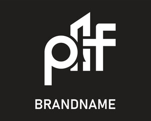 Letter pf logo design template