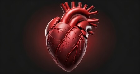  A vibrant, detailed 3D rendering of a human heart