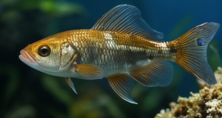 Fototapeta premium Aquatic beauty in motion - A vibrant fish in its natural habitat